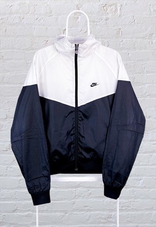 VINTAGE NIKE TRACK JACKET RARE 90S MEDIUM BLACK WHITE