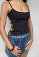 OPEN BACK HEART DETAIL CAMI IN BLACK