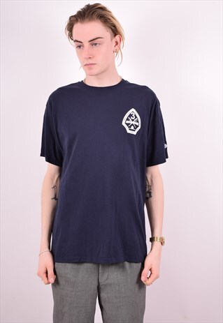 CHAMPION MENS VINTAGE T-SHIRT TOP LARGE BLUE 90S