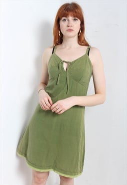 Vintage Cotton Hippy Summer Dress Green