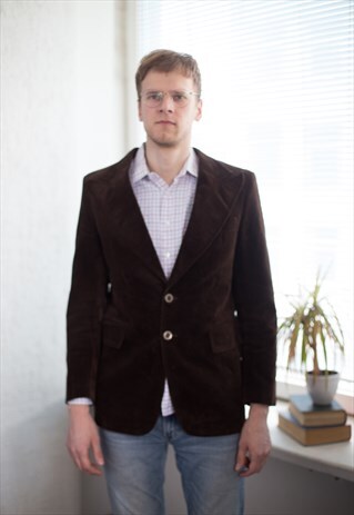 VINTAGE 80'S CORDUROY BLAZER IN BROWN