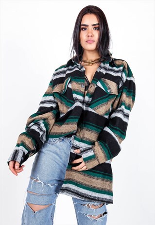 VINTAGE FLANNEL OVER SHIRT S1008
