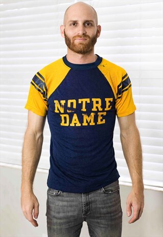 VINTAGE CHAMPION NOTRE DAME UNIVERSITY T-SHIRT LOGO 8.4