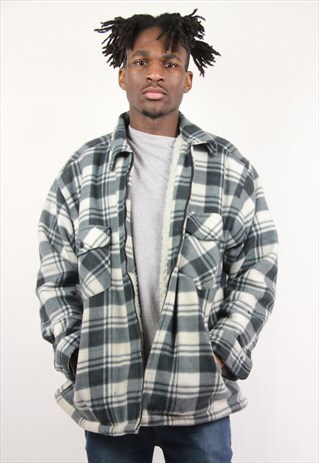 VINTAGE PADDED THICK ZIP UP SHIRT