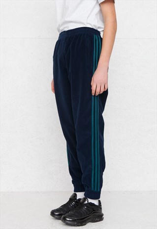 VINTAGE RETRO NAVY ADIDAS TRACK BOTTOMS JOGGERS