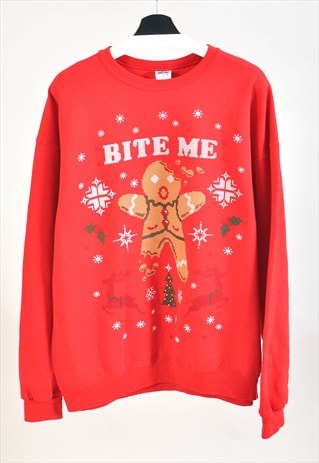 VINTAGE 00S CHRISTMAS SWEATSHIRT IN RED