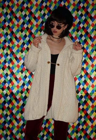 VINTAGE 80'S CARDIGAN WITH CHAIN DETAIL