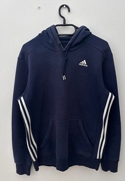 adidas navy blue graphic logo hoodie small 
