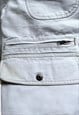 VINTAGE 90S MEN'S SCHOTT NYC WHITE DENIM UTILITY JACKET