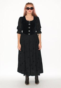 Vintage 90s casual maxi dress in black