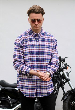 TOMMY HILFIGER USA VINTAGE PLAID CHECK SHIRT