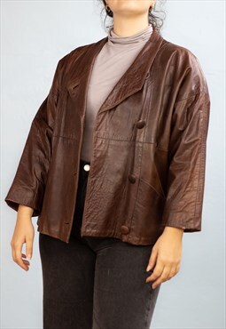 Vintage  Leather Jacket Danilo in Brown M