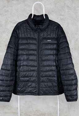 DKNY Black Puffer Jacket Men's XL