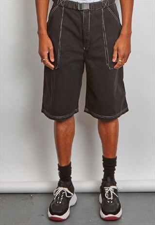 VINTAGE 90'S REEBOK BLACK BUCKLE SHORTS