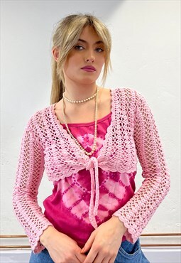 Y2k Crochet Cardigan Top -S/M