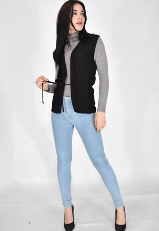 VINTAGE CASUAL STYLE BLACK VEST
