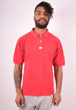 LEVI'S MENS VINTAGE POLO SHIRT LARGE RED 90S