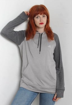 Vintage Adidas Sweatshirt Hoodie Grey