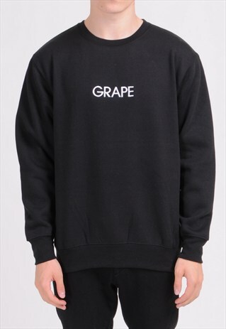 BLACK GRAPE SWEATSHIRT - EMBROIDERED
