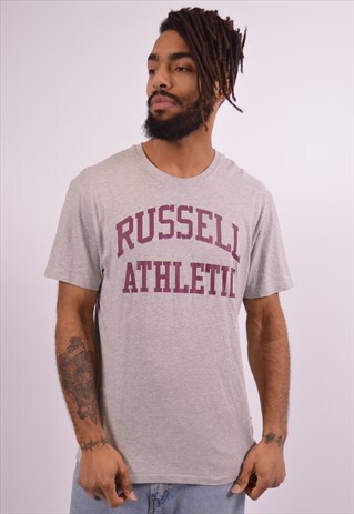 RUSSELL ATHLETIC MENS VINTAGE T-SHIRT TOP XL GREY 90S