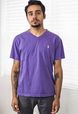VINTAGE POLO RALPH LAUREN T-SHIRT LOGO 90S M 6.1