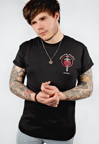 HOLLOW HEARTS BLACK T-SHIRT