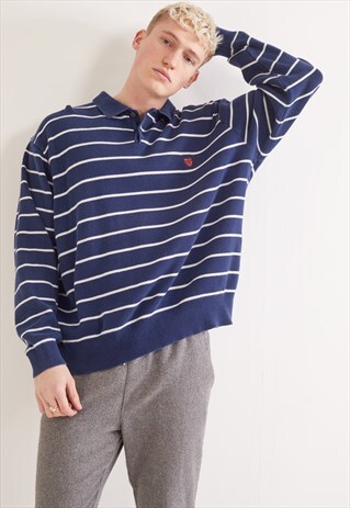 VINTAGE RALPH LAUREN POLO GOLF LONG SLEEVE POLO TOP BLUE