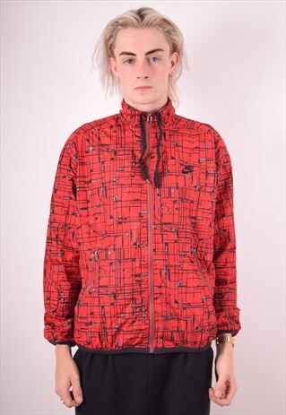 NIKE MENS VINTAGE RAIN JACKET SMALL RED 90S