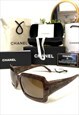 CHANEL 5161 57-17 OVERSIZED BROWN SUNGLASSES 