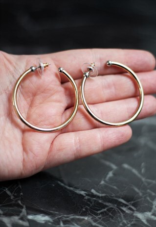 VINTAGE GOLD HOOP EARRINGS