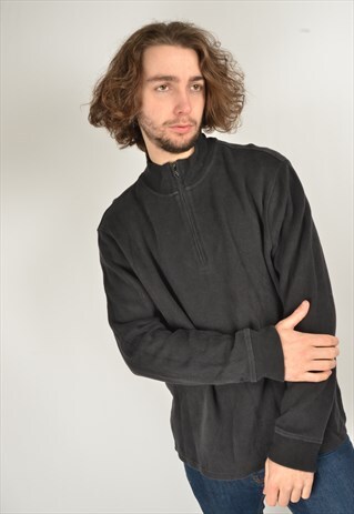 VINTAGE CALVIN KLEIN 1/4 ZIP SWEATSHIRT IN BLACK
