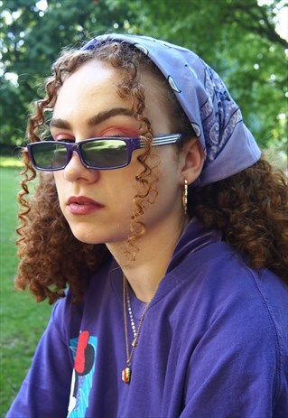 PURPLE SORBET PAISLEY PRINT BANDANA SCARF Y2K 90S