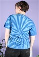 VINTAGE TIE-DYE T-SHIRT 1990S IN BLUE HAMILTON BANDS PRINT