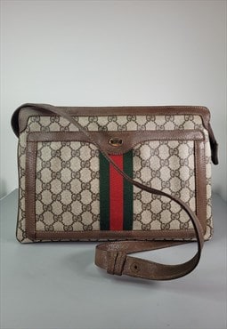 GUCCI Bag. Vintage Gucci Brown Ophidia Shoulder Bag.