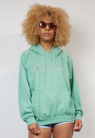 VINTAGE 80'S CHAMPION PASTEL GREEN HOODIE