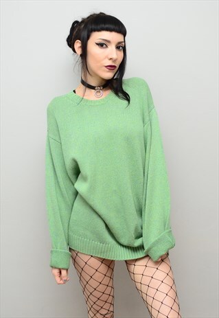VINTAGE 1990'S GRUNGE SPECKLED KNIT SLOUCHY JUMPER