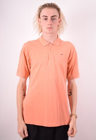 KAPPA MENS VINTAGE POLO SHIRT MEDIUM ORANGE 90S