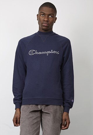 VINTAGE 90'S NAVY CHAMPION LOGO SWEATSHIRT