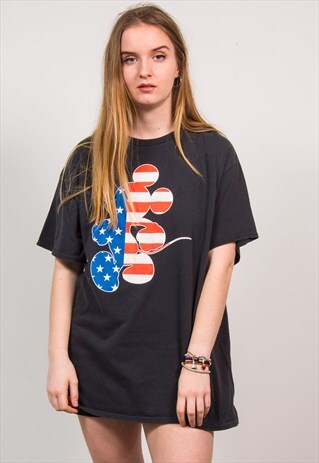 DISNEY MICKEY MOUSE USA BLACK T-SHIRT