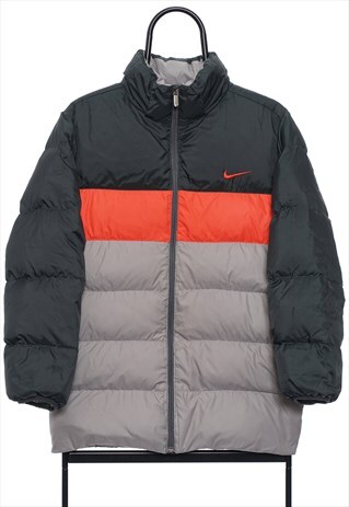 VINTAGE NIKE GREY PUFFER COAT WOMENS