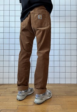 Vintage CARHARTT WIP Corduroy Pants Trousers Brown 