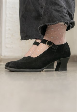 Vintage 80's Black Suede Shoes