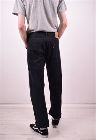 LEVI'S 501 MENS VINTAGE JEANS W34 L31 BLACK 90S