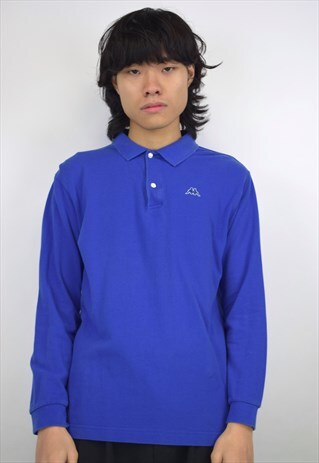 VINTAGE 90S KAPPA BLUE L/S POLO