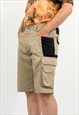 Y2K CARGO SHORTS VINTAGE BERMUDA IN BEIGE BLACK