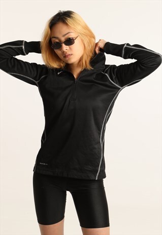 VINTAGE NIKE EMBROIDERED LOGO 1/4 ZIP SWEATSHIRT