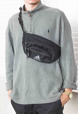 VINTAGE ADIDAS CROSS BODY BUM BAG LOGO 90S X 4.4