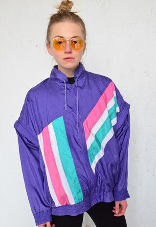 VINTAGE 80S OLDSCHOOL TRACK JACKET WITH DETACHABLE SLEEVES