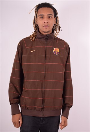 NIKE MENS VINTAGE TRACKSUIT TOP JACKET XXL BROWN 90S