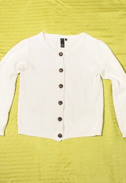 Vintage Knit Cardigan Y2K Chunky Warm Cotton Sweater